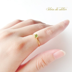 &lt;10/13 SELECT&gt;珠寶散裝橄欖石皇冠14KGF緊身戒指（戒指） 第6張的照片