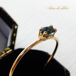 &lt;僅限1號！僅限13號&gt;珠寶露絲倫敦藍色黃玉橢圓形14 KGF緊身戒指（戒指） 第3張的照片