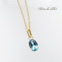 &lt;1分&gt;露絲珠寶18K架聖瑪麗亞海藍寶石14kgf項鍊 第4張的照片