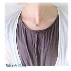 【在庫僅少】希少石！　ビルマ産ラベンダー翡翠　約40cm　サージカルステンレスネックレス 5枚目の画像