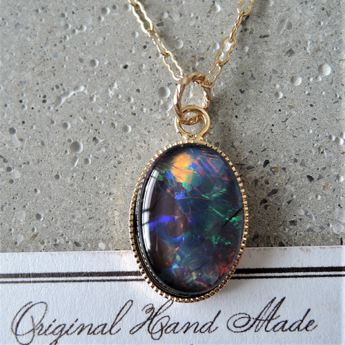 ブラックオパールの14kgfチャーム