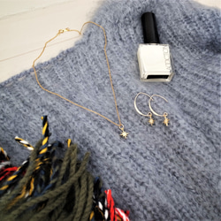 Creema冬季幸運袋聖夜輝星14kgf項鍊40cm和耳環套裝 第7張的照片