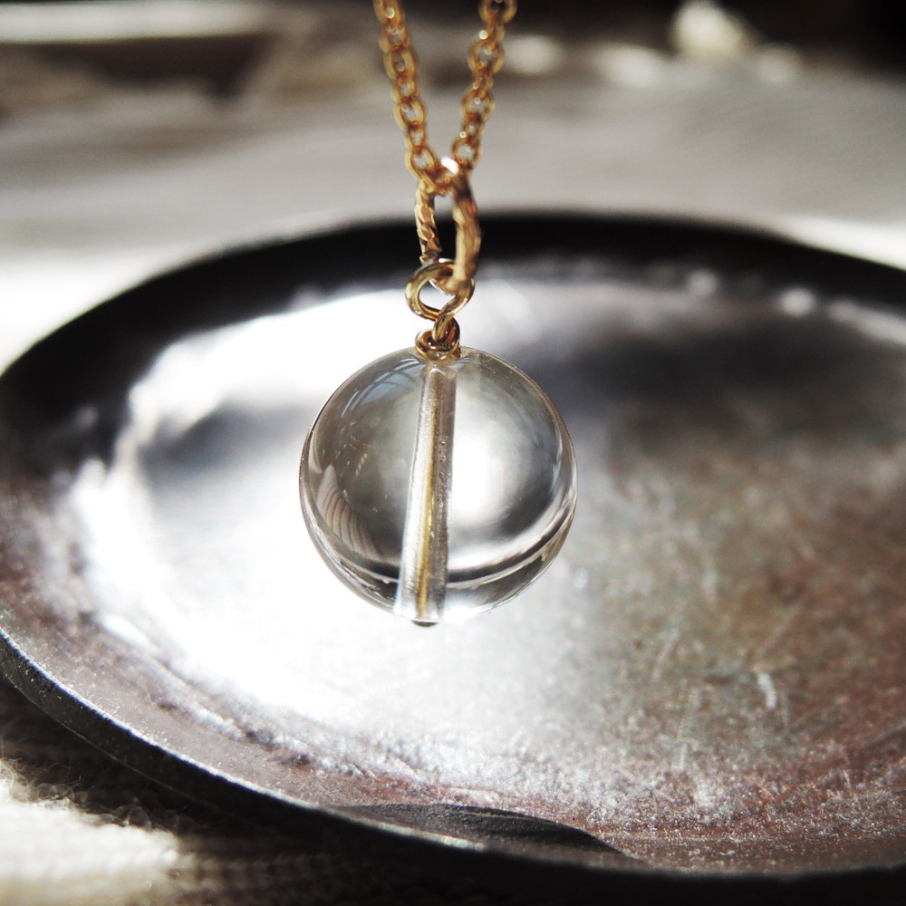 在庫僅少【訳あり】超レア石！　ロシア・ウラル産　レムリアンシードクリスタル　サージカルステンレスネックレス50cm 4,984円