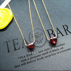 精選【數量有限 - 目前僅S碼】莫三比克石榴石心型醫用不鏽鋼項鍊 40厘米 第3張的照片