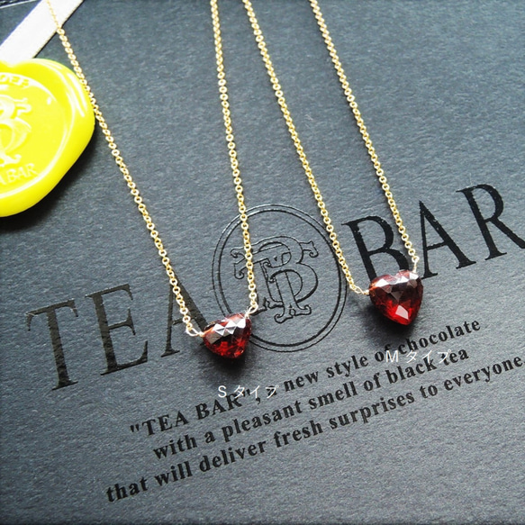 精選【數量有限 - 目前僅S碼】莫三比克石榴石心型醫用不鏽鋼項鍊 40厘米 第3張的照片