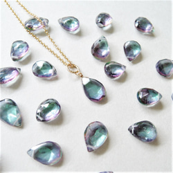 [數量有限 - 加大尺寸！ ] Soap Mystic Topaz 梨形醫用不鏽鋼項鍊 40 厘米 第4張的照片