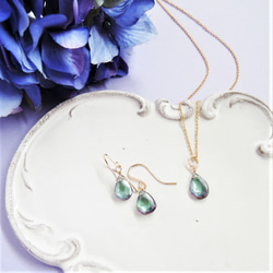 [數量有限 - 加大尺寸！ ] Soap Mystic Topaz 梨形醫用不鏽鋼項鍊 40 厘米 第5張的照片