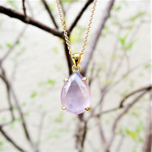 限定数】ライラック藤色 シェルアメジスト ティアカボション