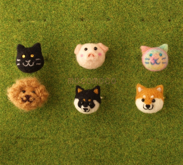 【受注制作作品】フェルティングリング・ビションフリーゼ　☆羊毛フェルト☆あかころ☆akatin☆ 3枚目の画像
