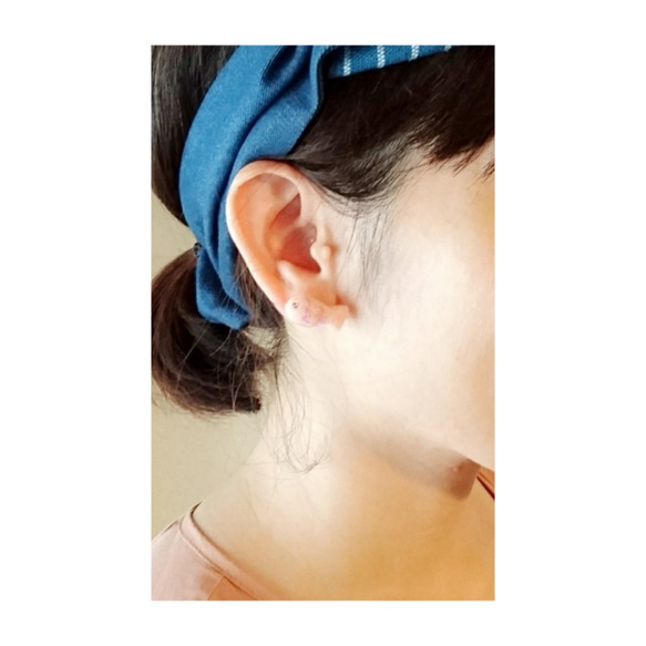 氈耳環，貓（綠色）☆ Akakoro ☆ 羊毛氈 ☆ 第3張的照片