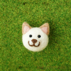 フェルティングリング・柴犬（白）　☆羊毛フェルト☆あかころ☆akatin☆ 1枚目の画像