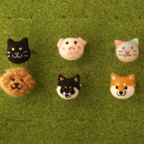 受注制作作品】フェルティングリング・くり ☆羊毛フェルト☆あかころ