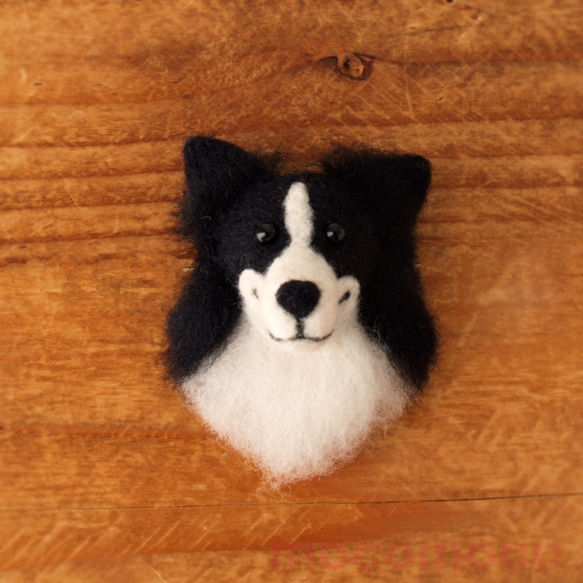 受注制作作品】フェルティングブローチ・ボーダーコリー ☆羊毛
