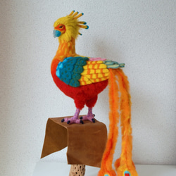 フェルティング彫刻「火の鳥」☆羊毛フェルト☆あかころ☆akatin 4枚目の画像