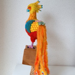 フェルティング彫刻「火の鳥」☆羊毛フェルト☆あかころ☆akatin 5枚目の画像