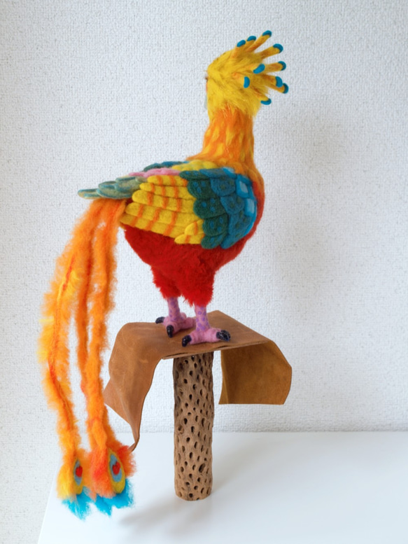 フェルティング彫刻「火の鳥」☆羊毛フェルト☆あかころ☆akatin 7枚目の画像