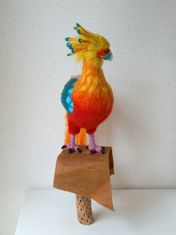 フェルティング彫刻「火の鳥」☆羊毛フェルト☆あかころ☆akatin 8枚目の画像