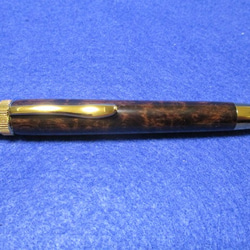 アフリカンブラックウッド　玉杢　ガラスコート　ロングパトリオットボールペン 　　 1枚目の画像