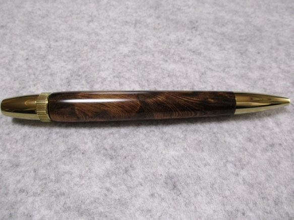 屋久杉　黒油木　光明　ガラスコート　回転式ロングパトリオットボールペン　 3枚目の画像