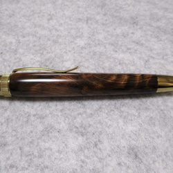 屋久杉　黒油木　光明　ガラスコート　回転式ロングパトリオットボールペン　 4枚目の画像