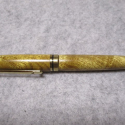 御蔵島桑根杢　金桑　ギラ杢　縮杢　ガラスコート仕上げ　回転式ヨーロピアンボールペン　　 2枚目の画像