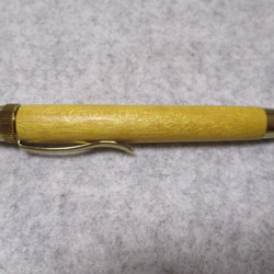 イエローハート　キヌカ仕上げ　回転式ロングパトリオットボールペン 　　 2枚目の画像