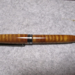 ハワイアンコア　カーリー杢　ガラスコート仕上げ　回転式ヨーロピアンボールペン　 2枚目の画像