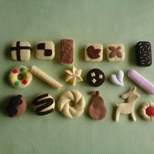 フェルトおままごと クッキー屋さん♪選べるクッキー6枚セット(×10