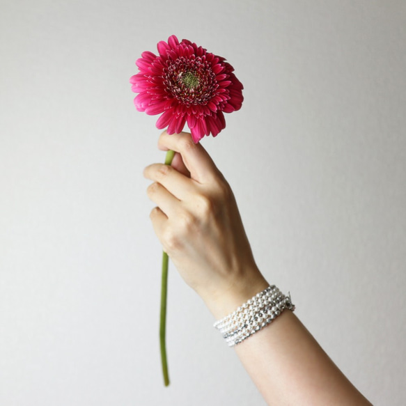 Wrap Bracelet(czech glass beads & japanese plastic pearls) 第2張的照片