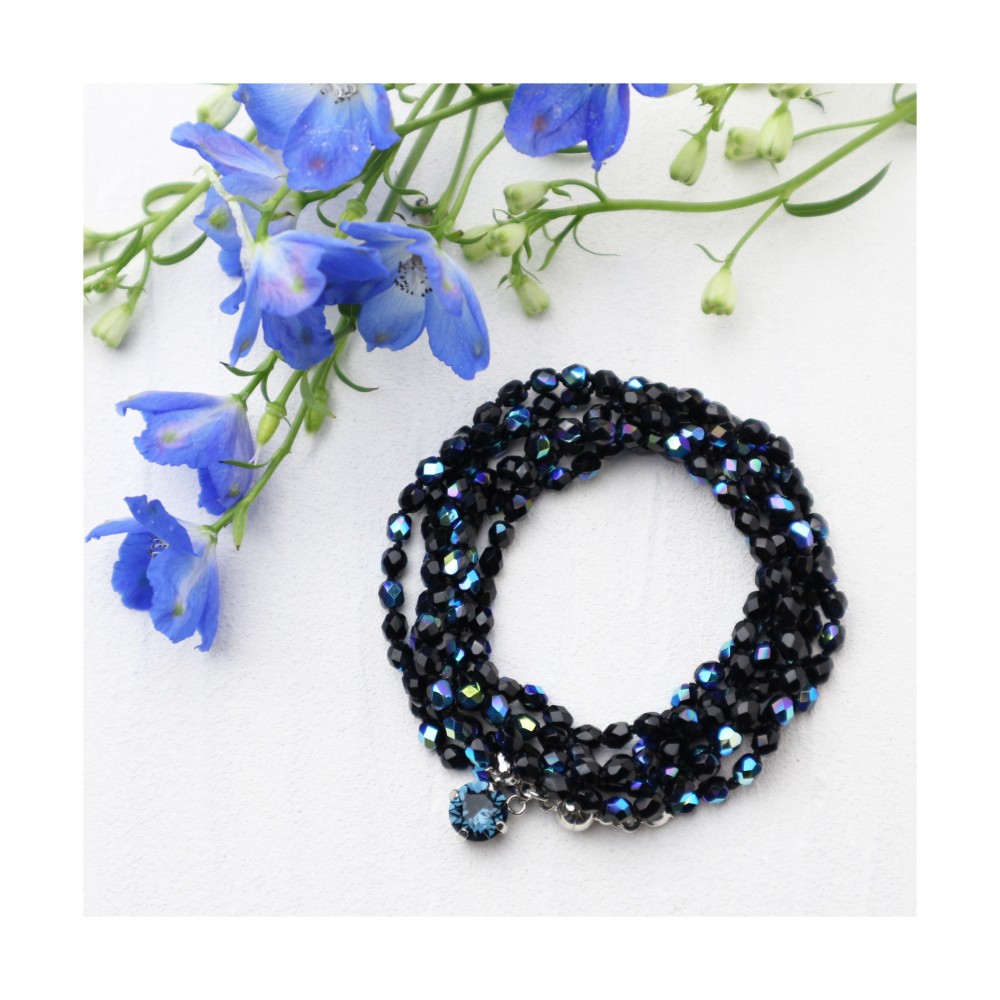 オーロラブラックのラップブレスレット