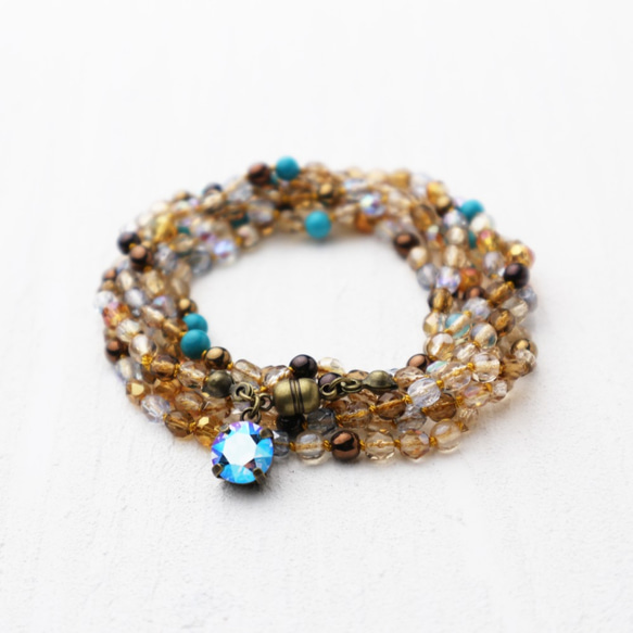 Wrap Bracelet (Turquoises & Beige) 第3張的照片
