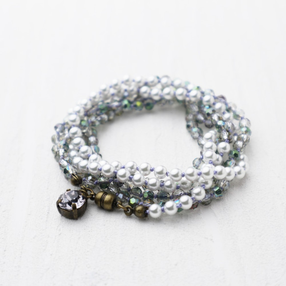 Wrap Bracelet (Pearls & Purple) 第3張的照片