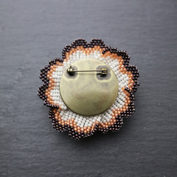 Beaded Flower Brooch (Orange) 第5張的照片