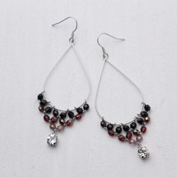 Czech Beads Earrings(red) 第2張的照片