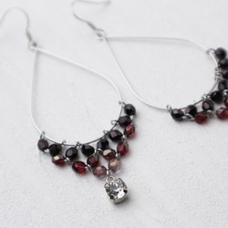 Czech Beads Earrings(red) 第3張的照片