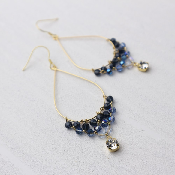 Czech Beads Earrings(blue) 第3張的照片
