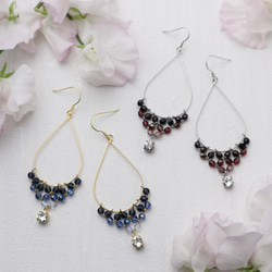 Czech Beads Earrings(blue) 第7張的照片