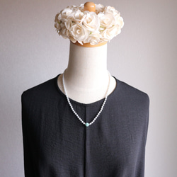 Druzy & Japanese Plastic Pearls Necklace 第2張的照片