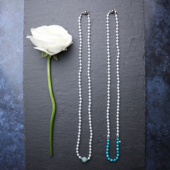 Druzy & Japanese Plastic Pearls Necklace 第9張的照片