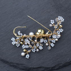 Beaded Flower Brooch(Gold) 第5張的照片