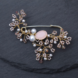 Beaded Flower Brooch(Pink) 第2張的照片