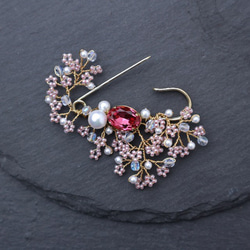 Beaded Flower Brooch(Pink) 第4張的照片