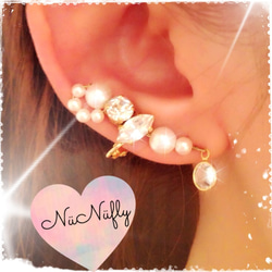 〈左耳〉White Memory Ear Cuff 2枚目の画像