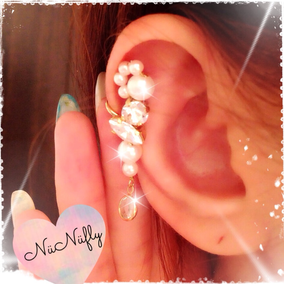 〈左耳〉White Memory Ear Cuff 3枚目の画像