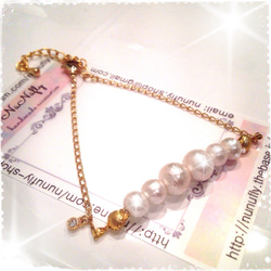 cotton pearl anklet 4枚目の画像