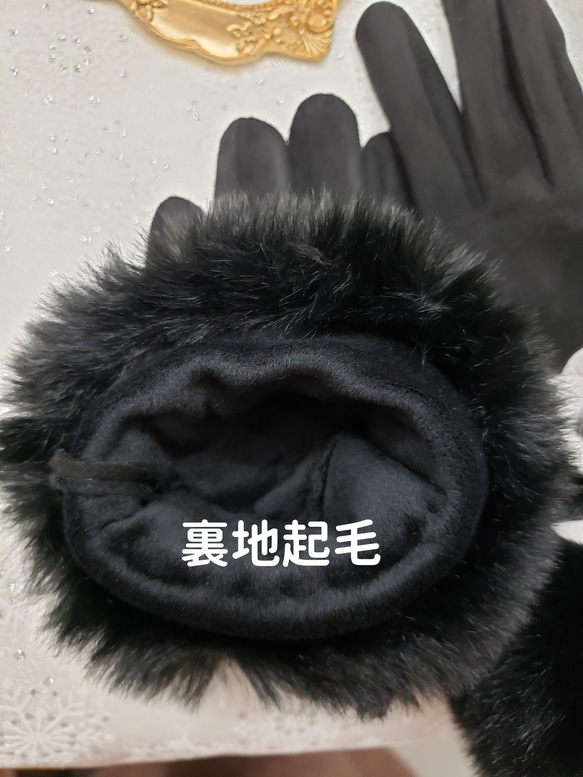 新作♡ 手袋　カメリア手袋　リボン手袋　レディース手袋　グローブ　エレガント手袋　冬手袋 2枚目の画像