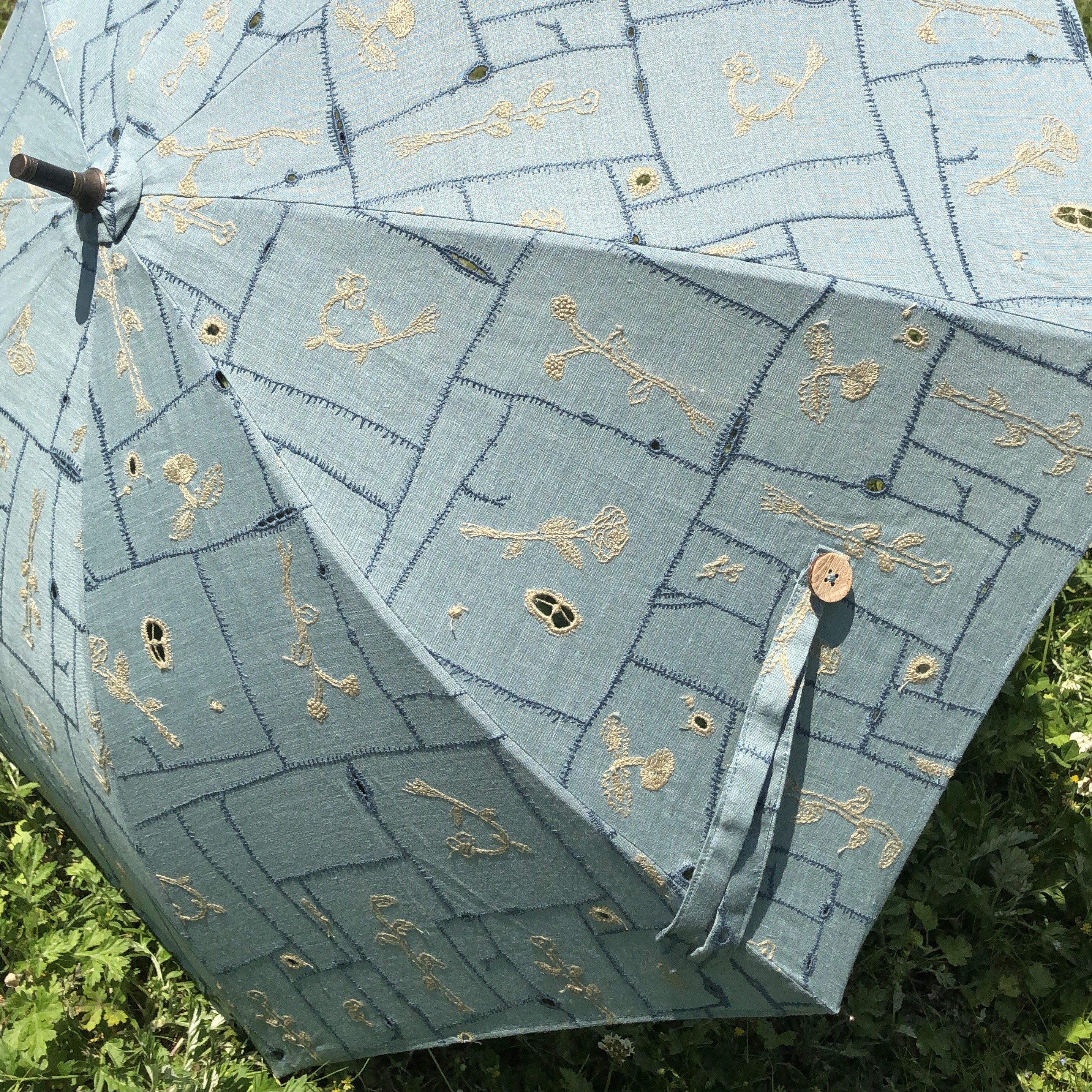 garden patchwork(green)日傘　ミナペルホネンファブリック使用