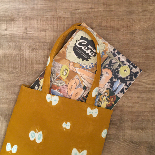 hana haneコーデュロイ A4バッグ(mustard) ミナペルホネンファブリック