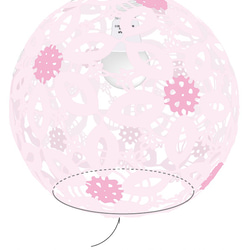 レース編みのランプシェード　桜（大、球体）ピンク 8枚目の画像