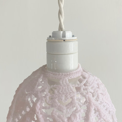 レース編みのランプシェード　カンパニュラ　ピンク 6枚目の画像